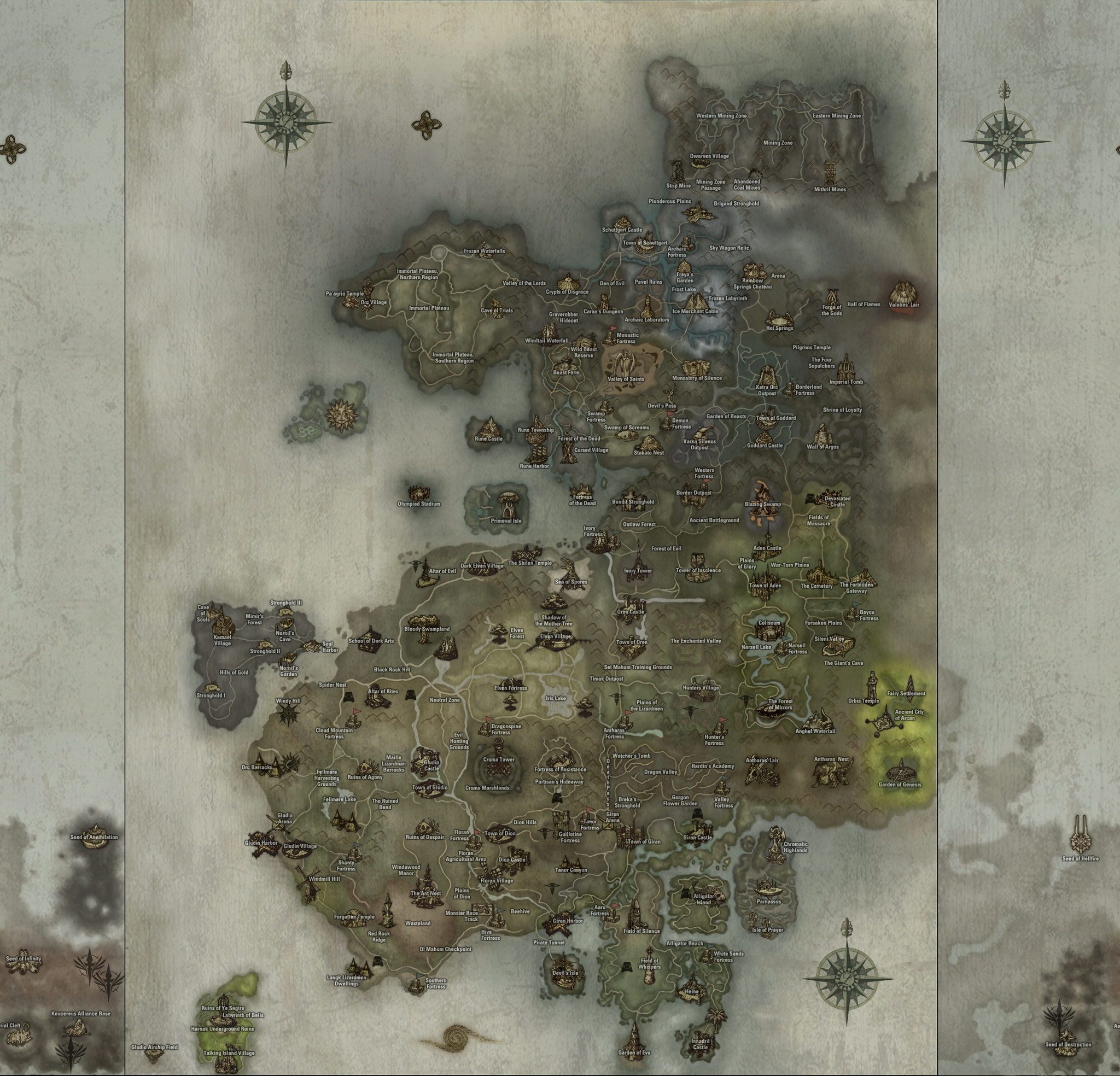 Карта мира Lineage 2: Underground Coliseum