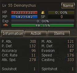 Deinonychus (Pet), Base Stats
